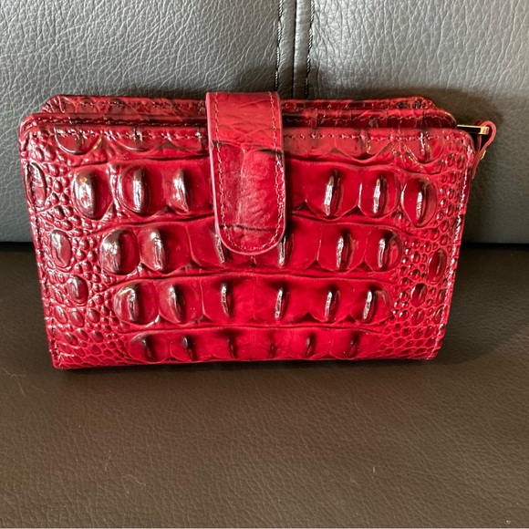 Brahmin Crimson Croc Embossed Clutch - Picture 2 of 6